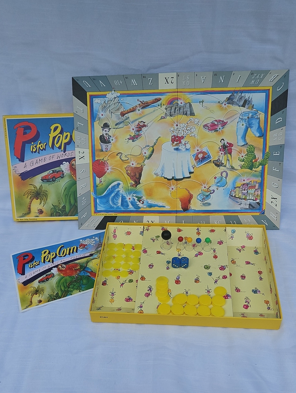 P Is For Popcorn Board Game Ravensburger 1991 Family Game Of Words & Categories